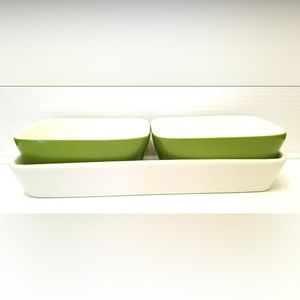 Celebrating Home Stoneware Collection Citrus Condiment Caddy 3 Pc Set NIB 93465